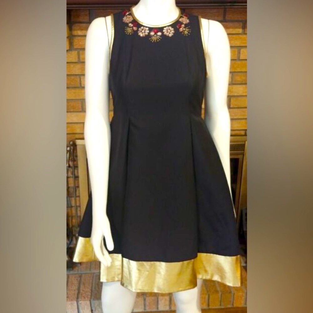 KATE SPADE Black Embellished Party Dress